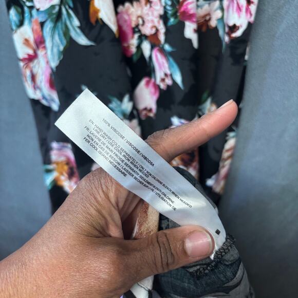 Band of Gypsies Babydoll Maxi Dress Y2K Floral Flowy Cottage Fairy Hippy Peasant - Picture 4 of 11